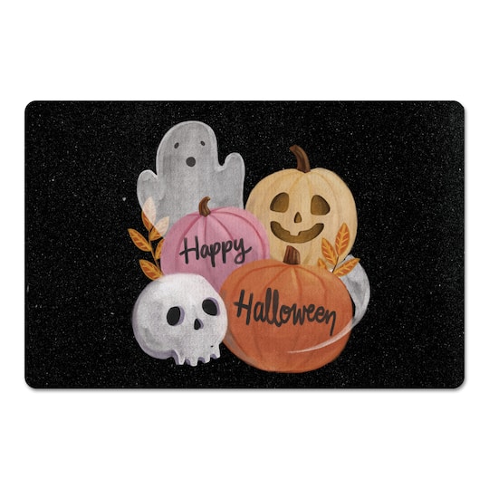 Happy Halloween Whispy Ghost Floor Mat